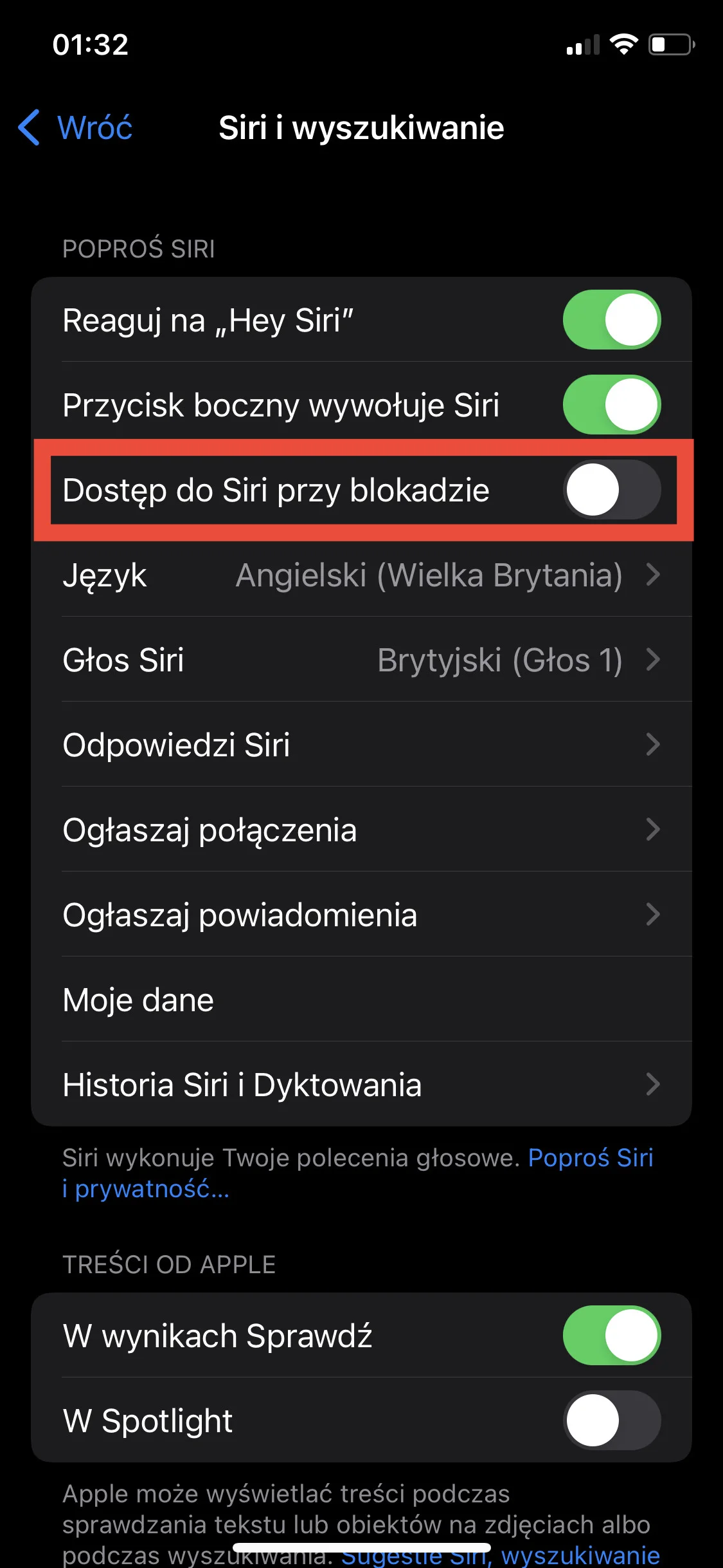 iPhone Siri na zablokowanym ekranie