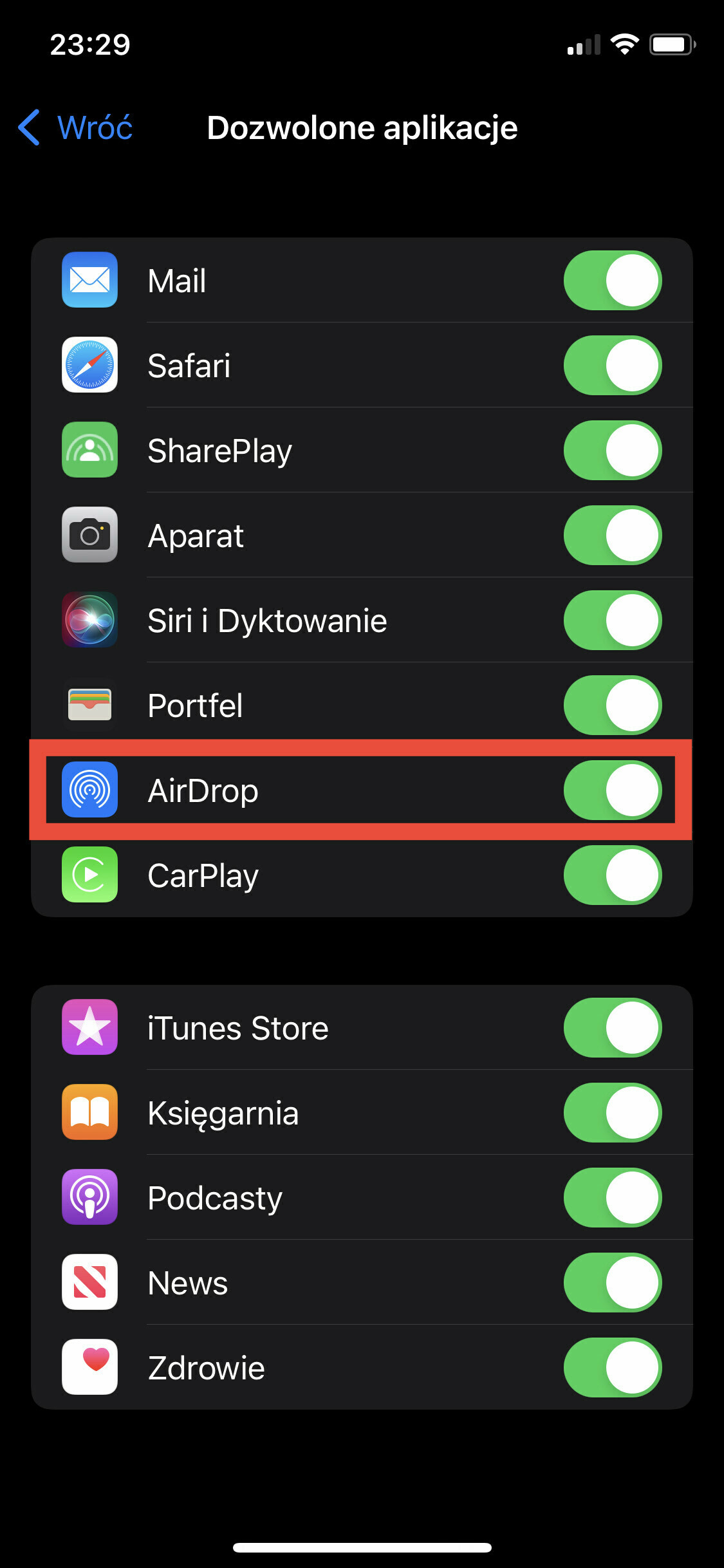iPhone AirDrop